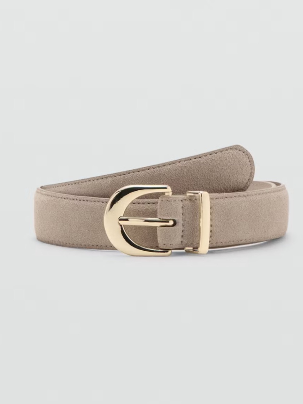 Mango Neutral Beige Leather Crossbody Strap - Unbranded OVAL BUCKLE BELT